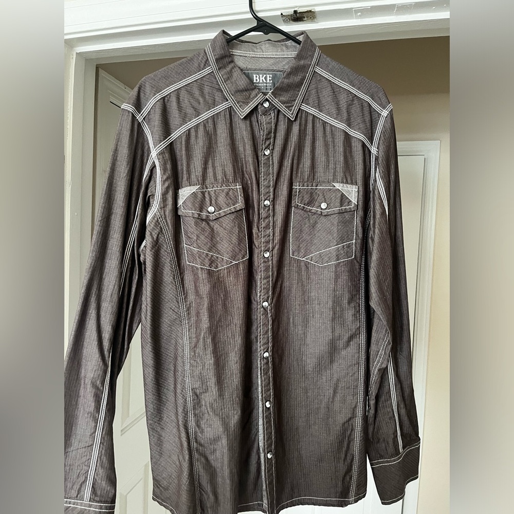 BKE Men’s snap button  shirt Large - Picture 2 of 3